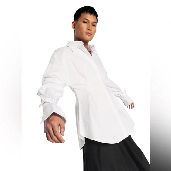 Blackmilk Clothing Gothic Romance Cinched Waist Button Up Shirt - Picture 2 of 10